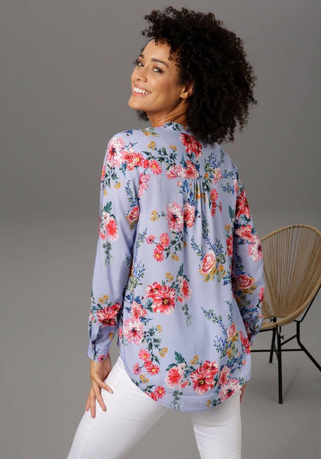 Aniston CASUAL Blouse zonder sluiting met kleurrijke bloemenprint