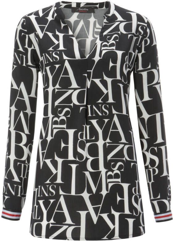 Aniston CASUAL Blouse zonder sluiting met letters gedessineerd