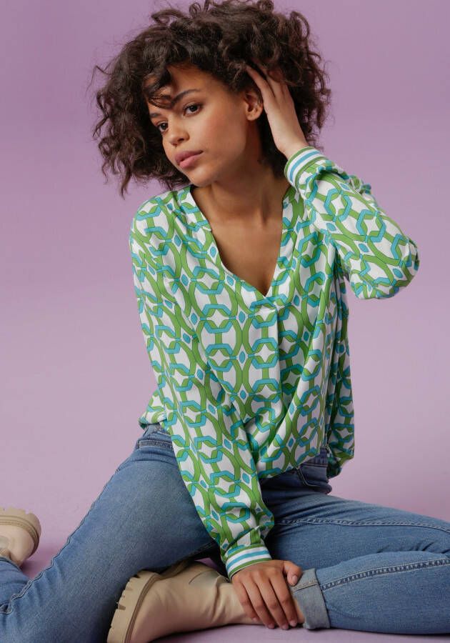 Aniston CASUAL Blouse zonder sluiting met opvallende grafische print