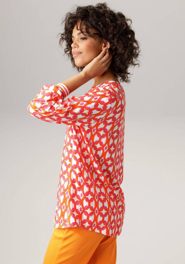 Aniston CASUAL Blouse zonder sluiting met opvallende grafische print