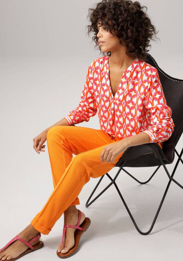 Aniston CASUAL Blouse zonder sluiting met opvallende grafische print