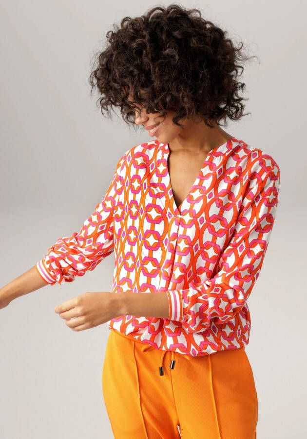 Aniston CASUAL Blouse zonder sluiting met opvallende grafische print