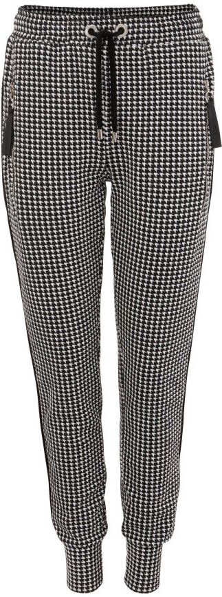 Aniston CASUAL Comfortbroek met trendy pied-de-poulemotief en piping langs de zijnaden