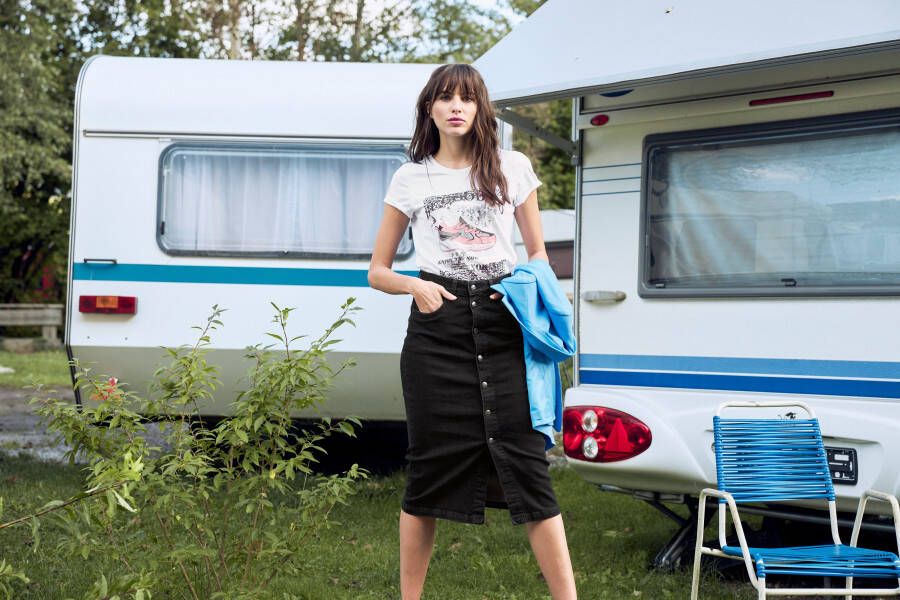 Aniston CASUAL Jeans rok met knoopsluiting