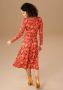 Aniston CASUAL Jerseyjurk met een ro tische bloe print - Thumbnail 2