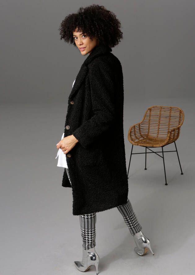 Aniston CASUAL Korte jas in pluche-look