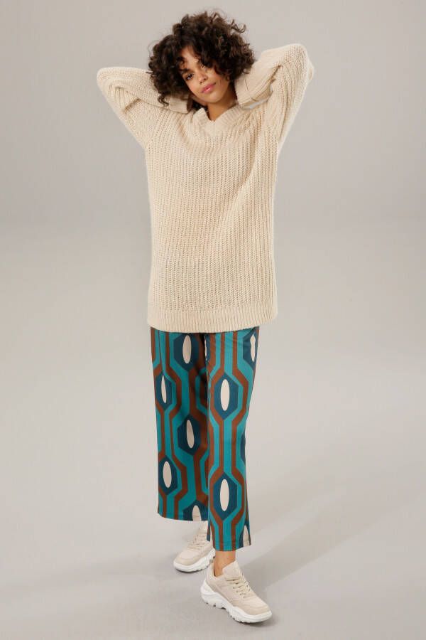 Aniston CASUAL Lange trui met vastgezette omslag bij de lange mouwen