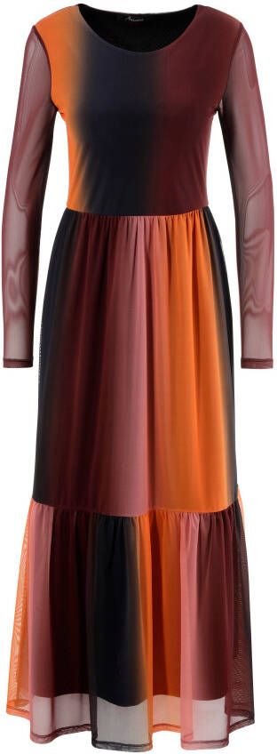Aniston CASUAL Maxi-jurk in trendy specerij-kleuren met kleurverloop