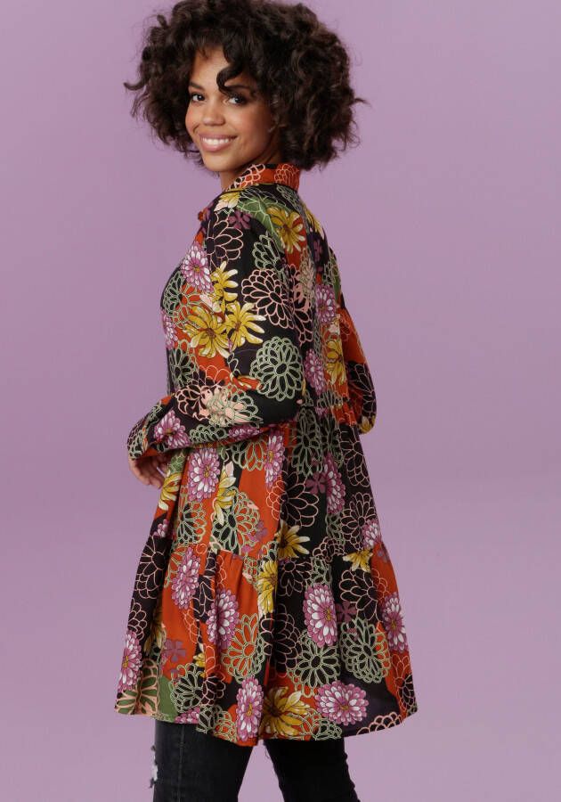 Aniston CASUAL Overhemdblouse met grootvlakige bloemenprint elk stuk is uniek