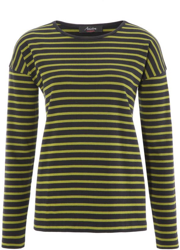 Aniston CASUAL Shirt met lange mouwen met horizontale strepen in trendy kleuren