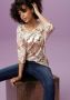 Aniston CASUAL Shirt met ronde hals versierd met stras en glanzende folieprint - Thumbnail 6