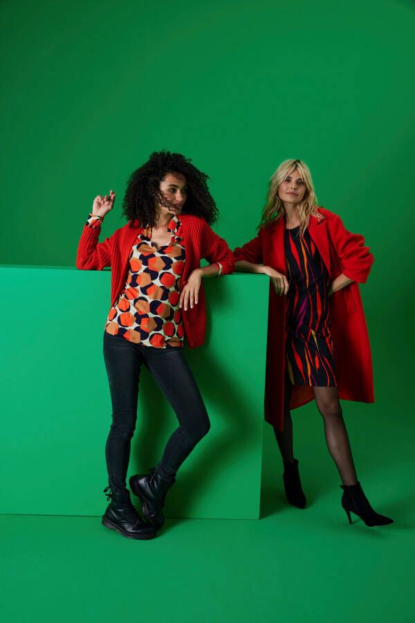 Aniston CASUAL Shirtblouse met trendy retro-patroon elk stuk is uniek