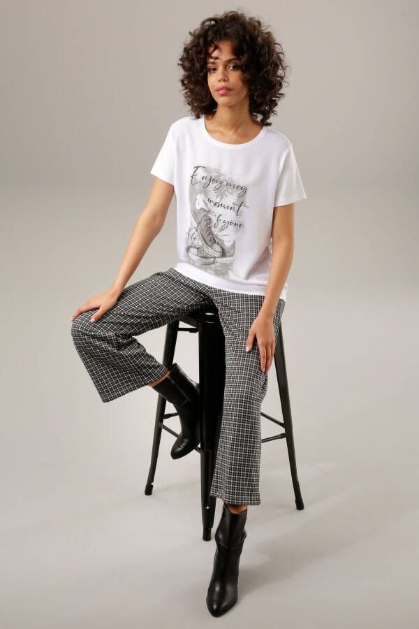Aniston CASUAL Shirtblouse met glinstersteentjes gegarneerde frontprint