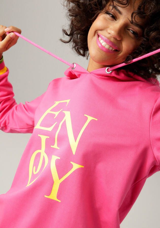Aniston CASUAL Sweatshirt met "enjoy" print