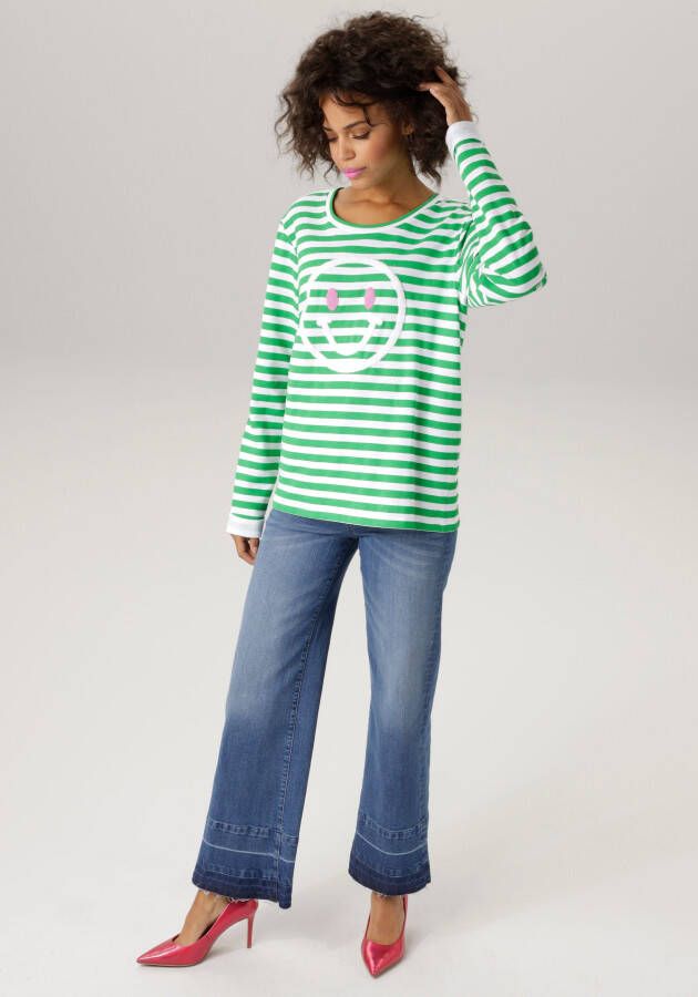 Aniston CASUAL Sweatshirt met vrolijke smiley print