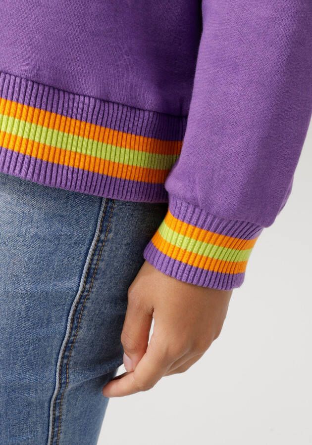 Aniston CASUAL Sweatshirt Print op voorkant met abstracte waterlelie en tekst
