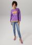 Aniston CASUAL Sweatshirt Print op voorkant met abstracte waterlelie en tekst - Thumbnail 4
