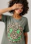 Aniston CASUAL T-shirt met smiley print in animal look op de voorkant - Thumbnail 3