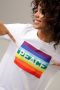 Aniston CASUAL T-shirt Opdruk op voorkant met regenboog en PEACE print - Thumbnail 2
