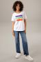 Aniston CASUAL T-shirt Opdruk op voorkant met regenboog en PEACE print - Thumbnail 3