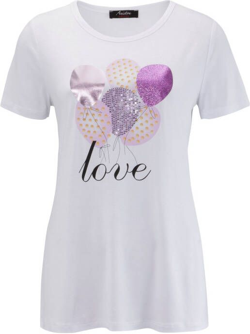 Aniston CASUAL T-shirt bedrukt met luchtballonnen sommige met pailletten en glitters