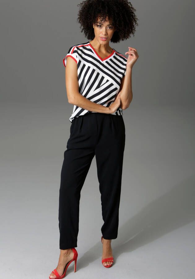 Aniston CASUAL T-shirt met gestreepte boorden