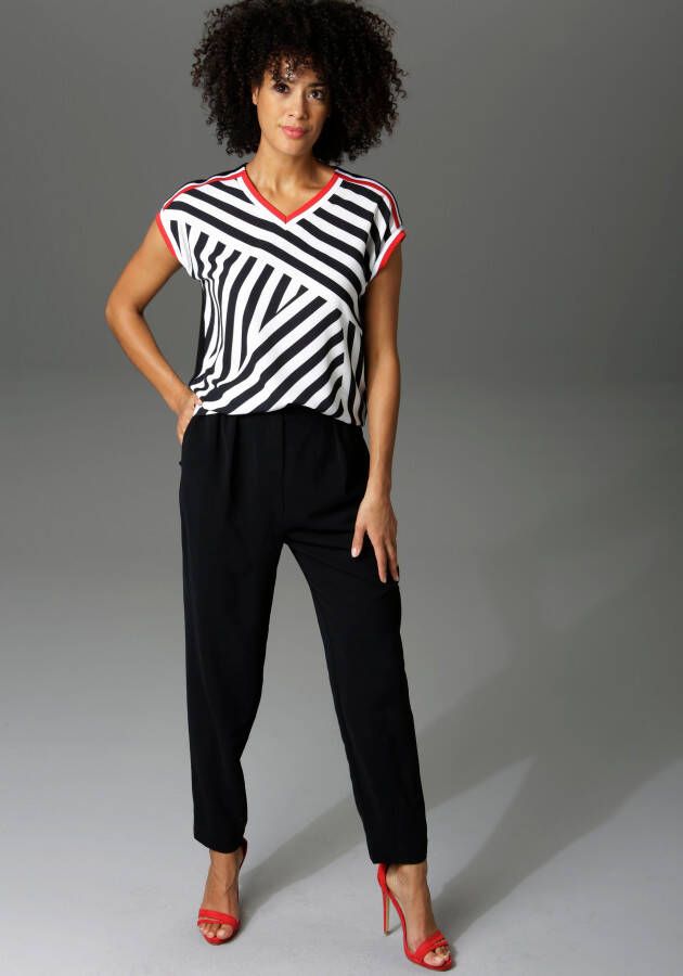 Aniston CASUAL T-shirt met gestreepte boorden