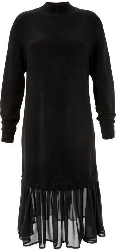 Aniston CASUAL Gebreide jurk met chiffon-volant