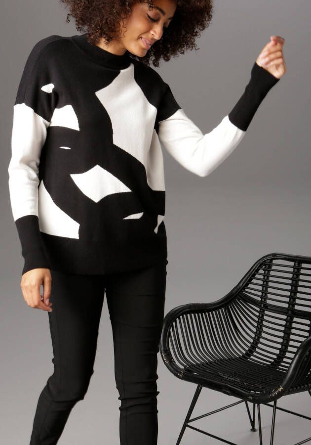 Aniston SELECTED Gebreide trui met modieus kleine opstaande kraag