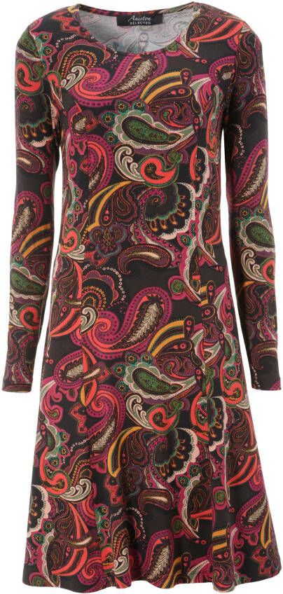 Aniston SELECTED Jerseyjurk Paisleydessin in volle kleuren