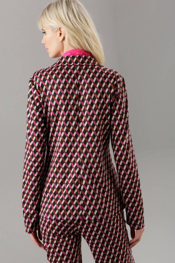 Aniston SELECTED Korte blazer met geometrisch motief all-over