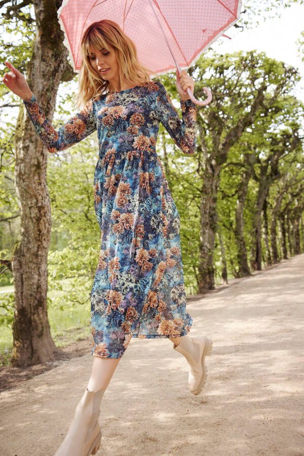 Aniston SELECTED Midi-jurk met transparante mouwen