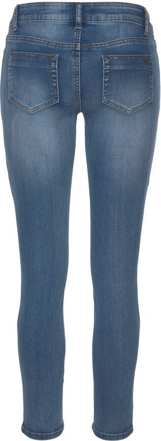 Arizona 7 8 jeans Met geren extra-strakke snit used-look-wassing lage taille
