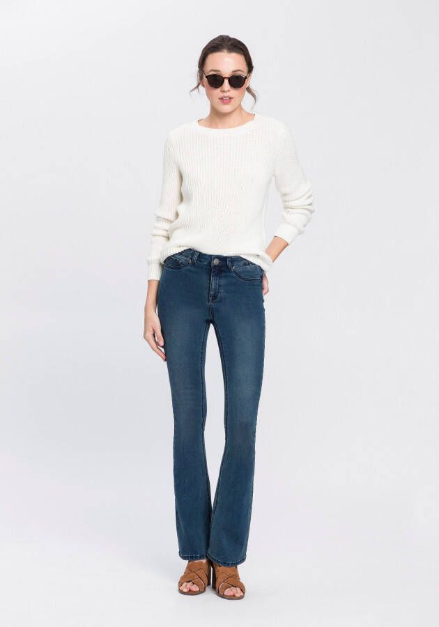 Arizona Bootcut jeans Ultra Stretch uitlopende pasvorm used-wassing hoge taille