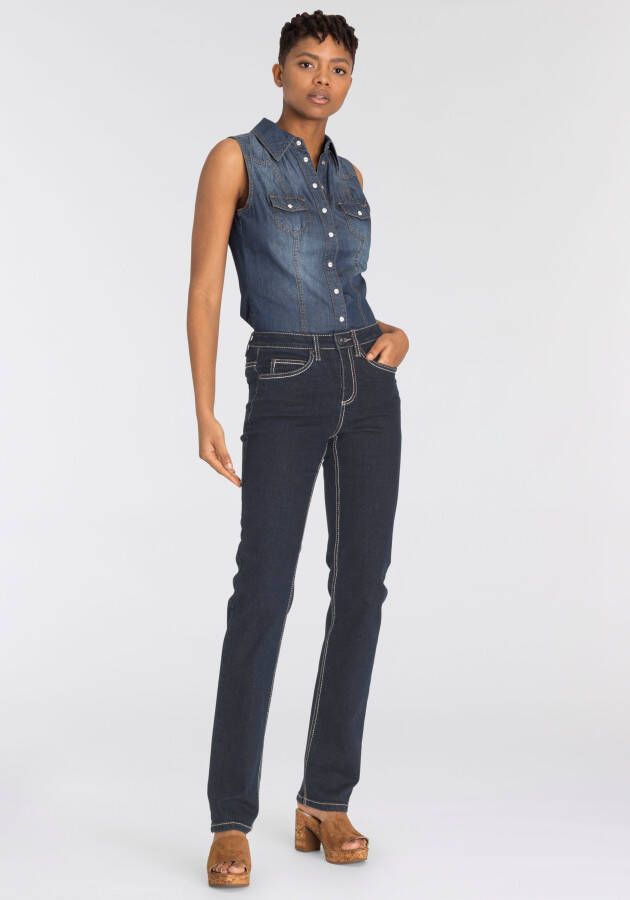 Arizona Jeans blouse met knopen in parelmoer-look