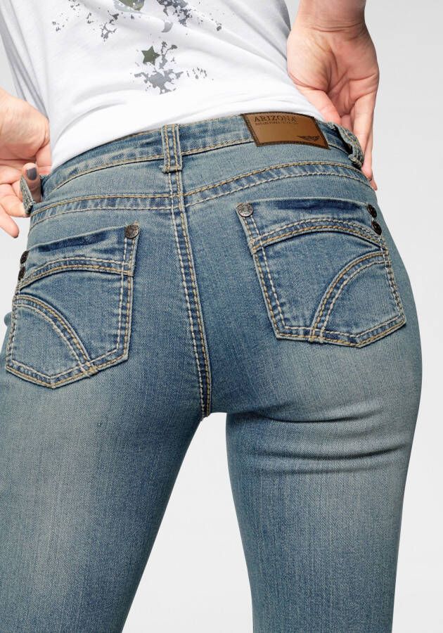 Arizona Rechte jeans Contrastnaden