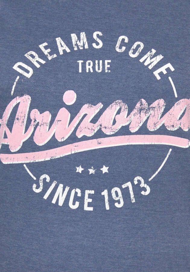 Arizona Shortama in college-look met folieprint (2-delig 1 stuk)