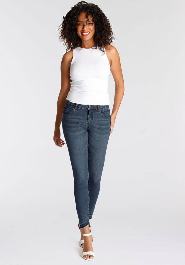 Arizona Skinny fit jeans Met contrasterende zoom