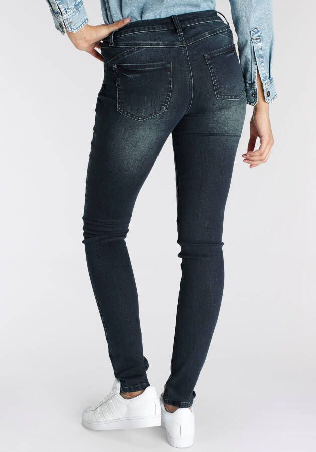 Arizona Skinny fit jeans extra-strakke been snit used-look-wassing normale taille