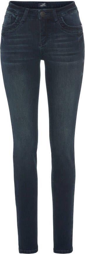 Arizona Skinny fit jeans extra-strakke been snit used-look-wassing normale taille