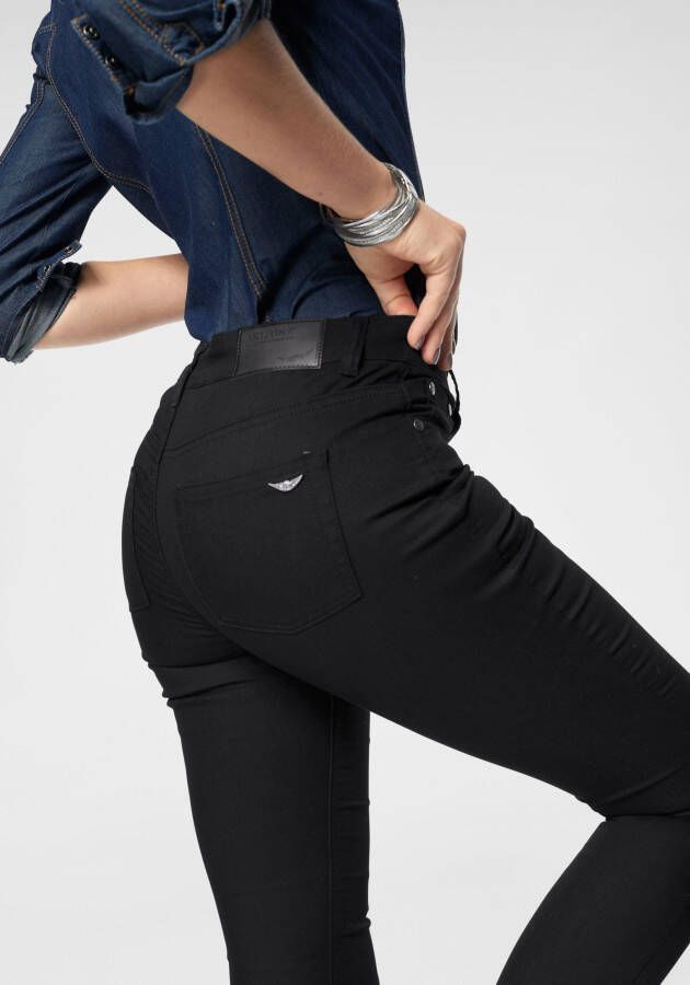 Arizona Slim fit jeans Shaping strakke pasvorm skinny jeans used-look-wassing hoge taille