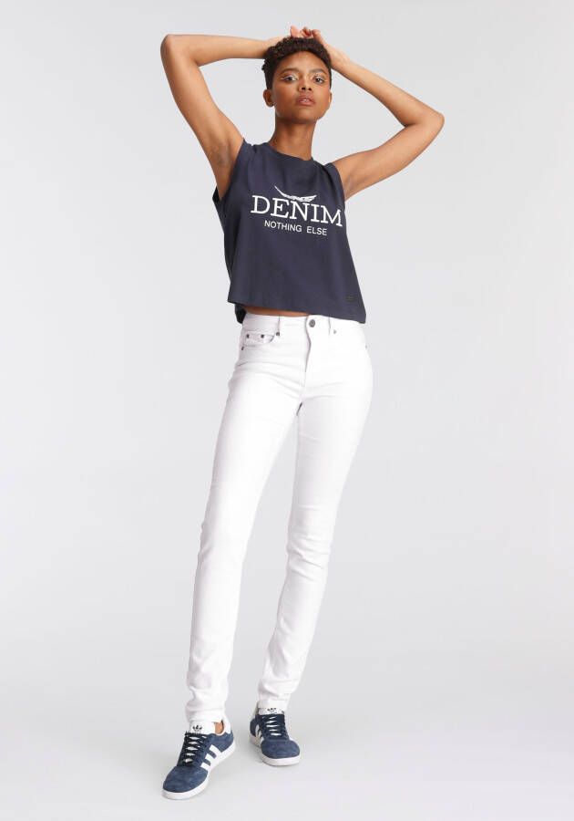 Arizona Slim fit jeans Shaping strakke pasvorm skinny jeans used-look-wassing hoge taille - Foto 5