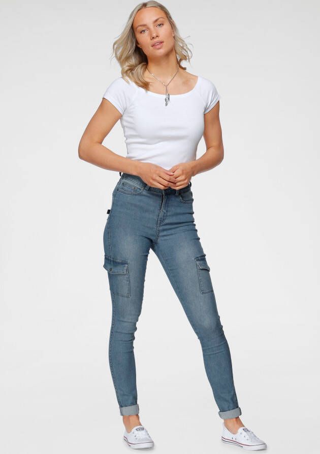 Arizona Skinny fit jeans Ultra Stretch Highwaist met cargozakken