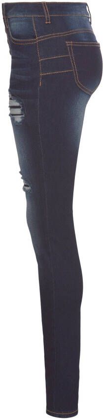 Arizona Slim fit jeans Met zichtbare schuine knoopsluiting