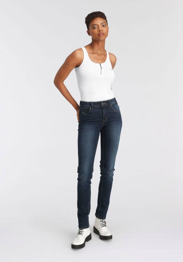 Arizona Slim fit jeans Svenja band met opzij elastische inzet