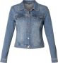 Base Level Curvy spijkerjasje Yamila met stretch mid blue - Thumbnail 3