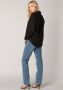 Base Level blouse Yael met linnen zwart - Thumbnail 2