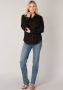 Base Level blouse Yael met linnen zwart - Thumbnail 3