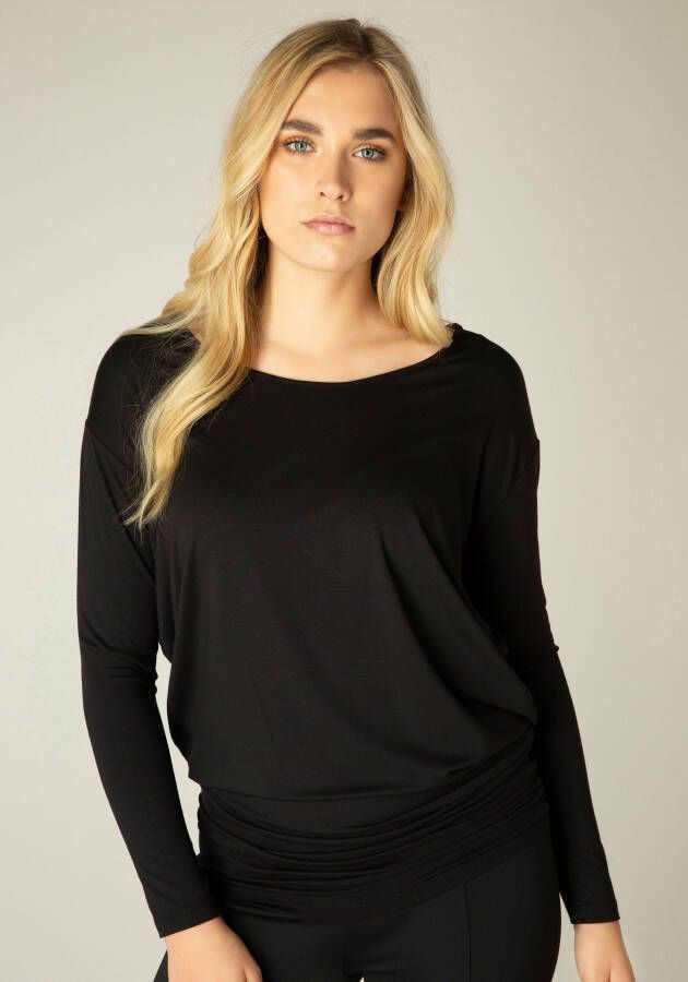 Base Level Shirt met lange mouwen Yolanda Wijd model met modellerende inzet bij de heupen