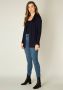 Base Level fijngebreid vest Yayla donkerblauw - Thumbnail 2